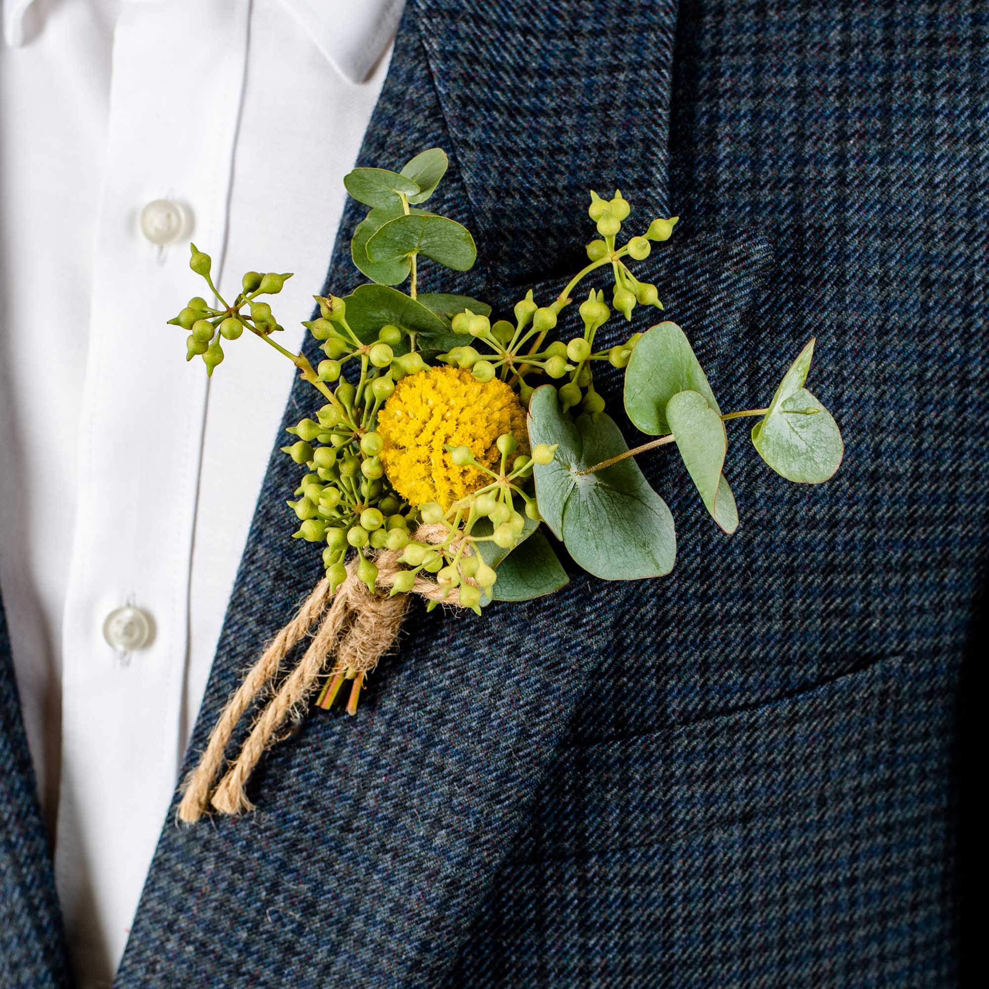 Chandler Yellow Craspedia Boutonniere