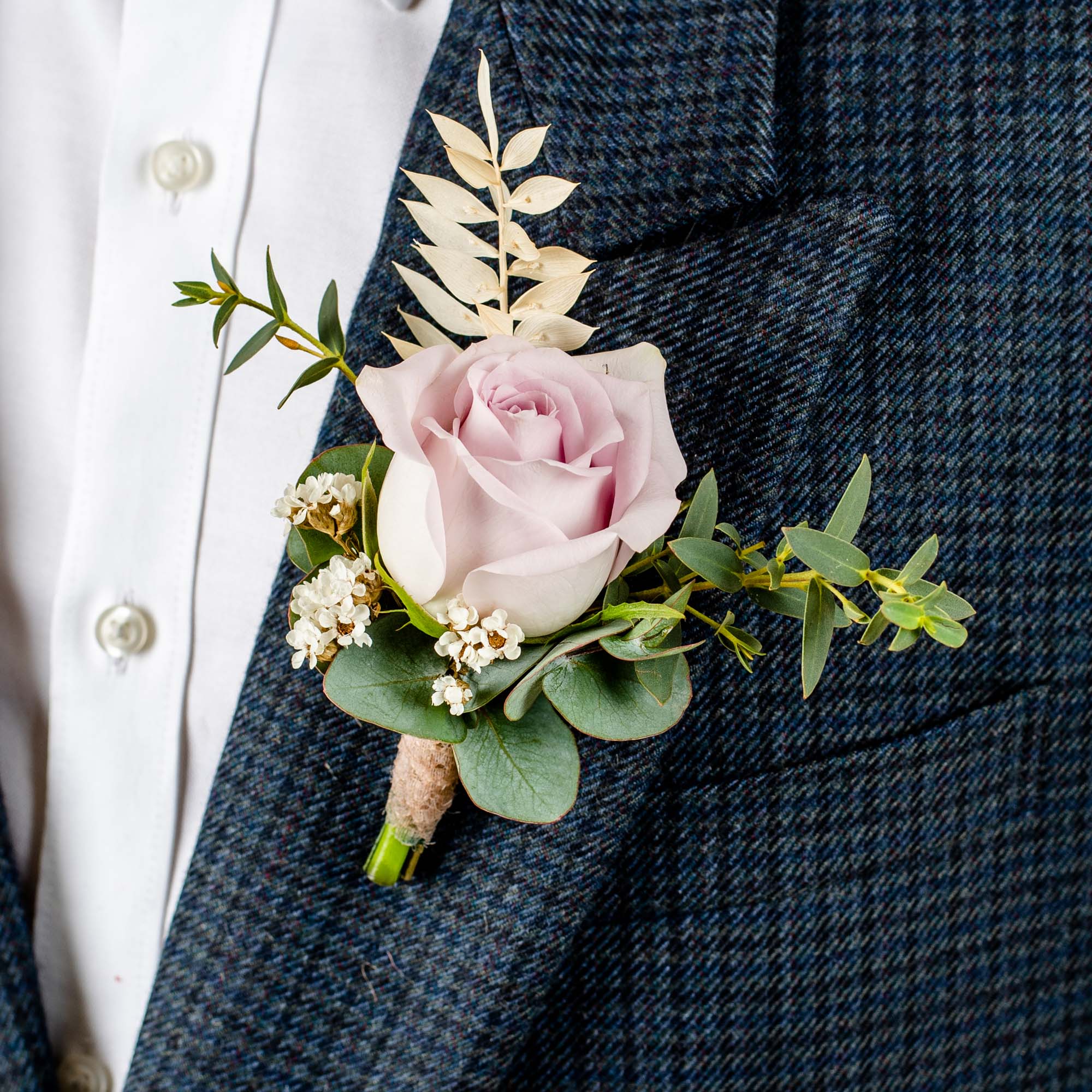 Mike Purple Rose Boutonniere