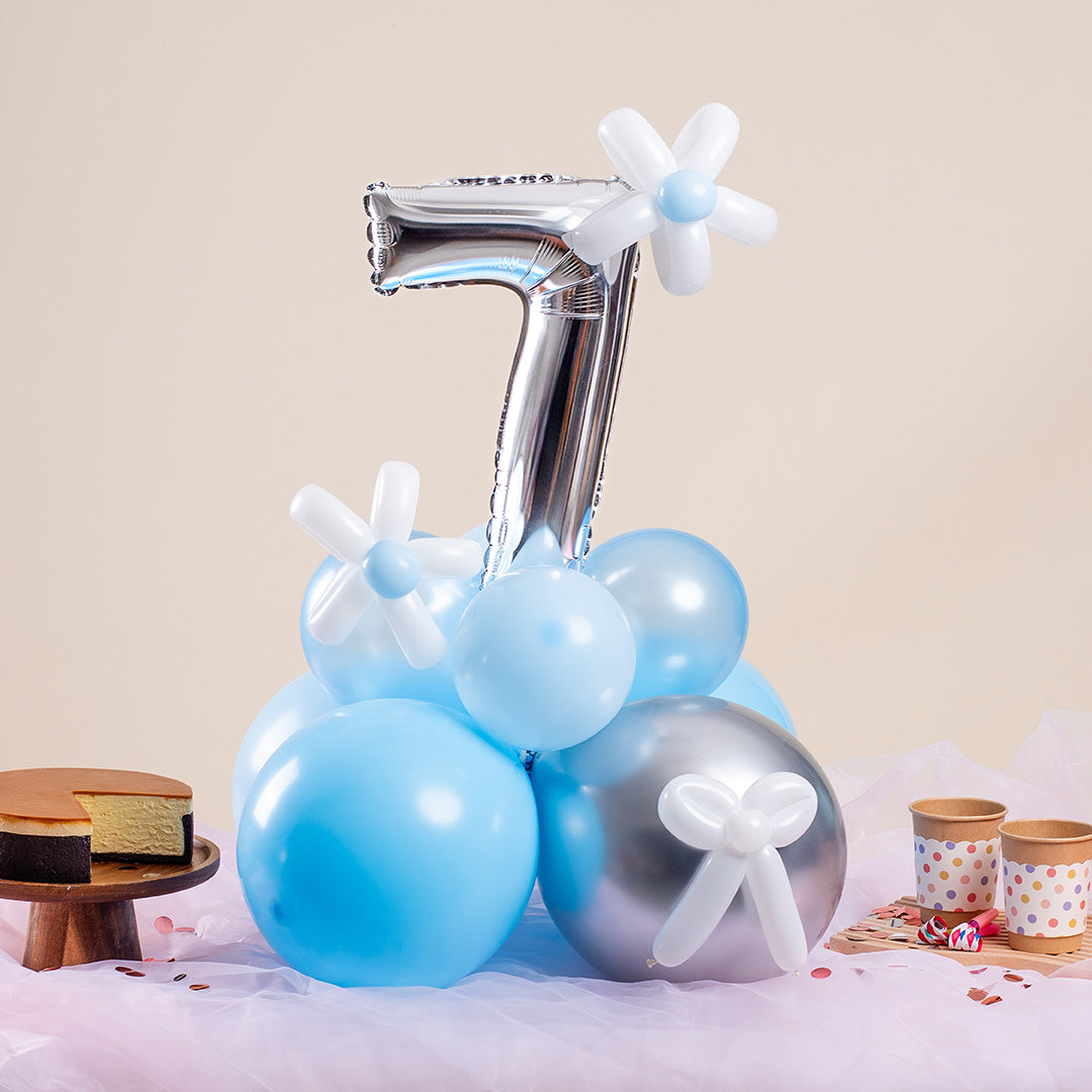 Baby Blue Mini Marquee Number Birthday Balloon