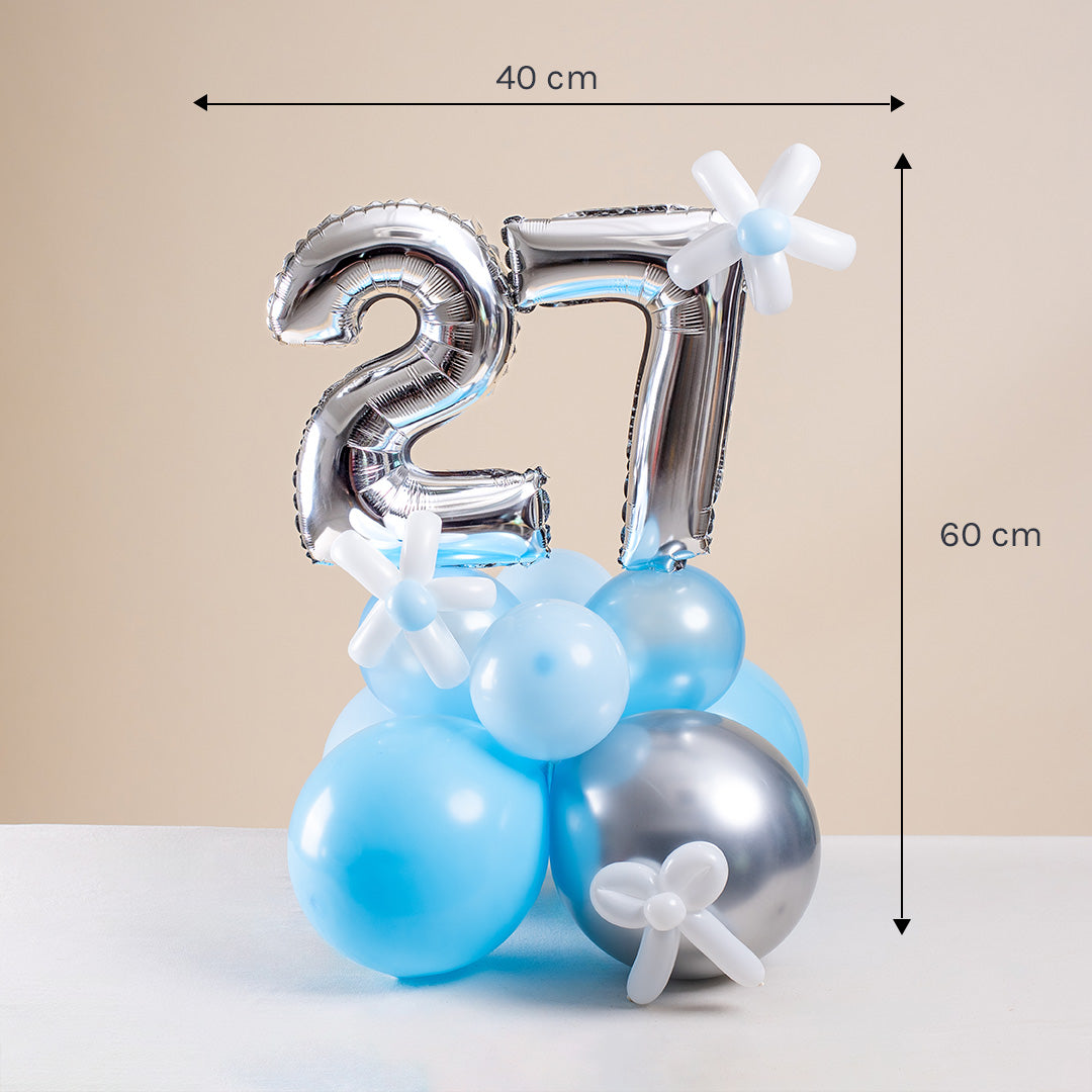 Baby Blue Mini Marquee Number Birthday Balloon