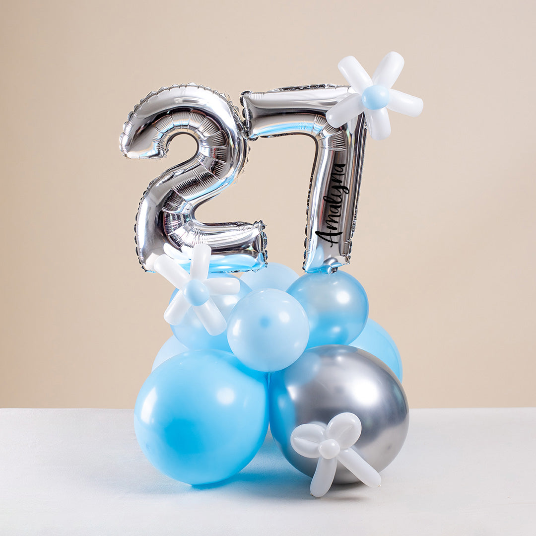 Baby Blue Mini Marquee Number Birthday Balloon