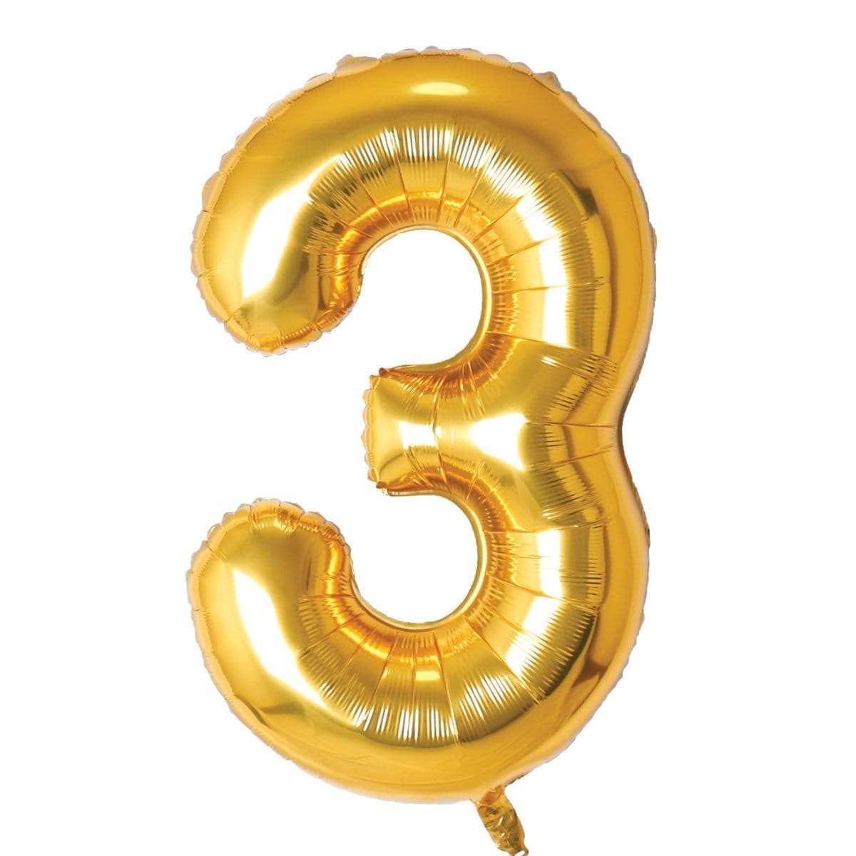 Gold Number 3 Foil Balloon (14 in)