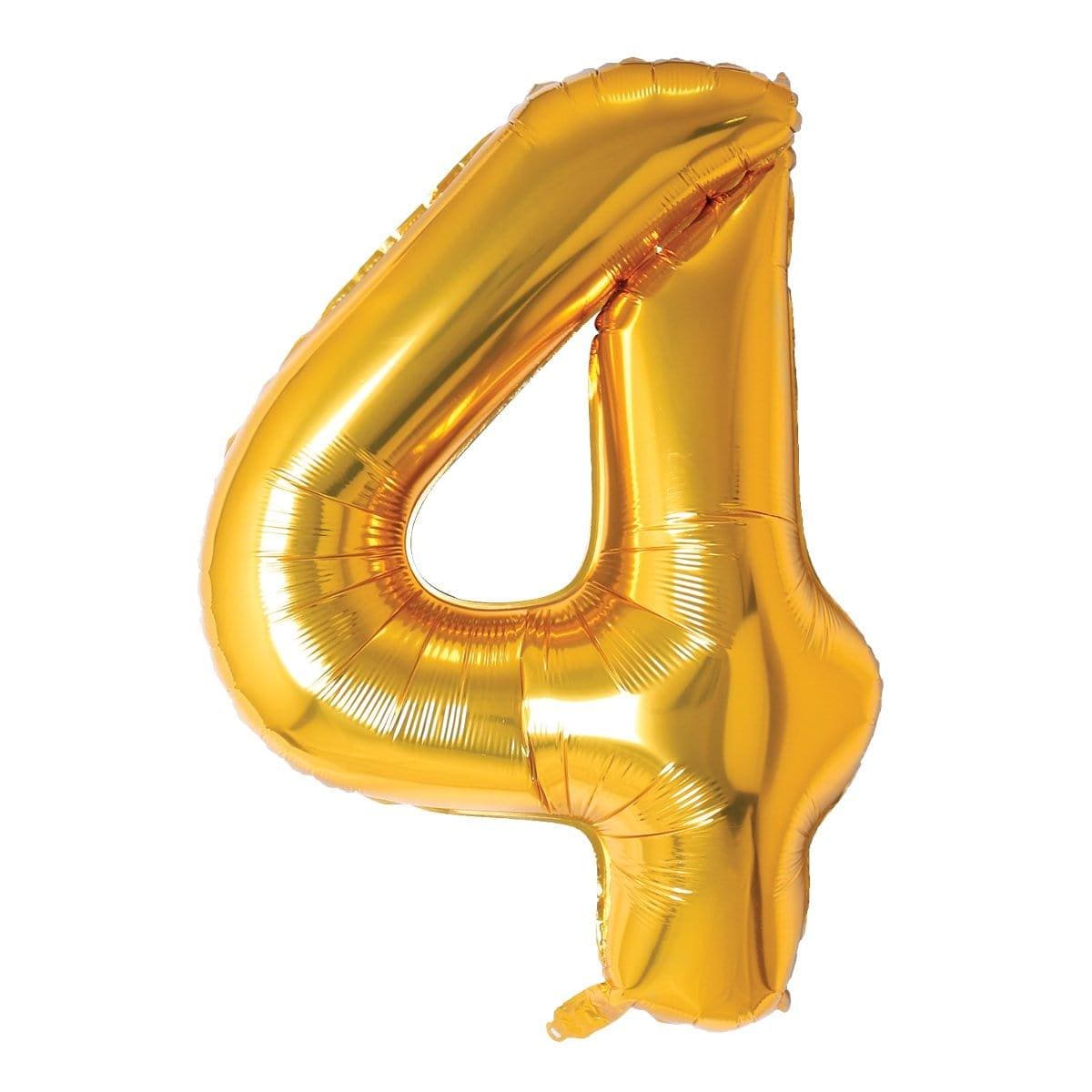 Gold Number 4 Foil Balloon (32 in)