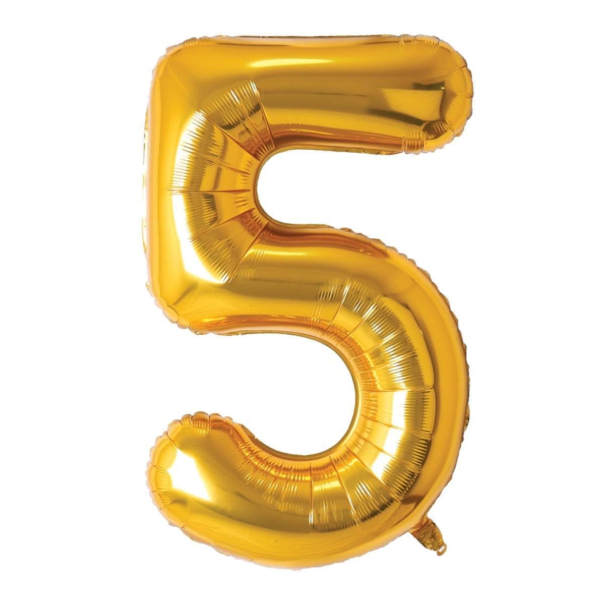 Gold Number 5 Foil Balloon (14 in)