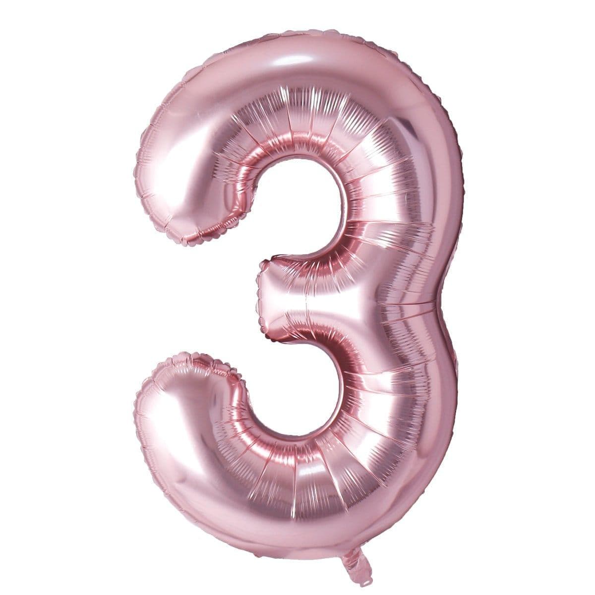 Rose Gold Number 3 Foil Balloon (32 in)
