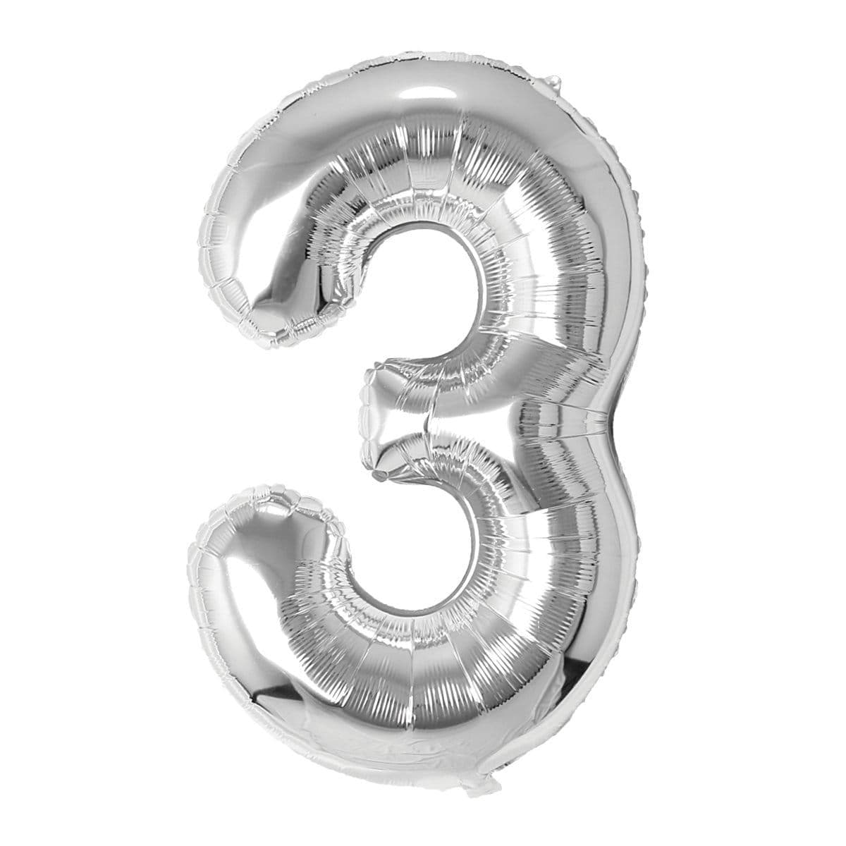 Silver Number 3 Foil Balloon (14 in)