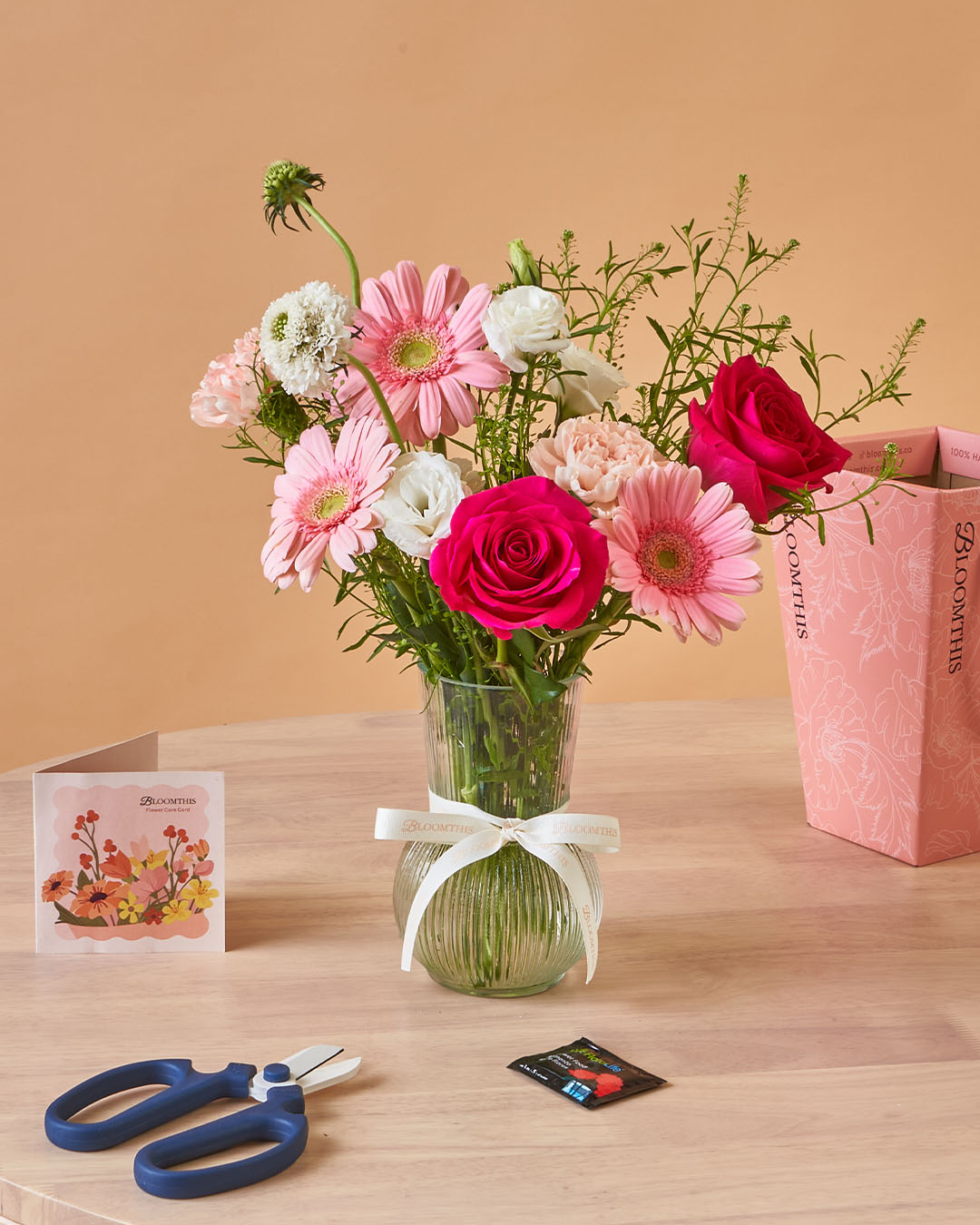 Imogen Pink Rose Mini BloomBag & Vase (MD)