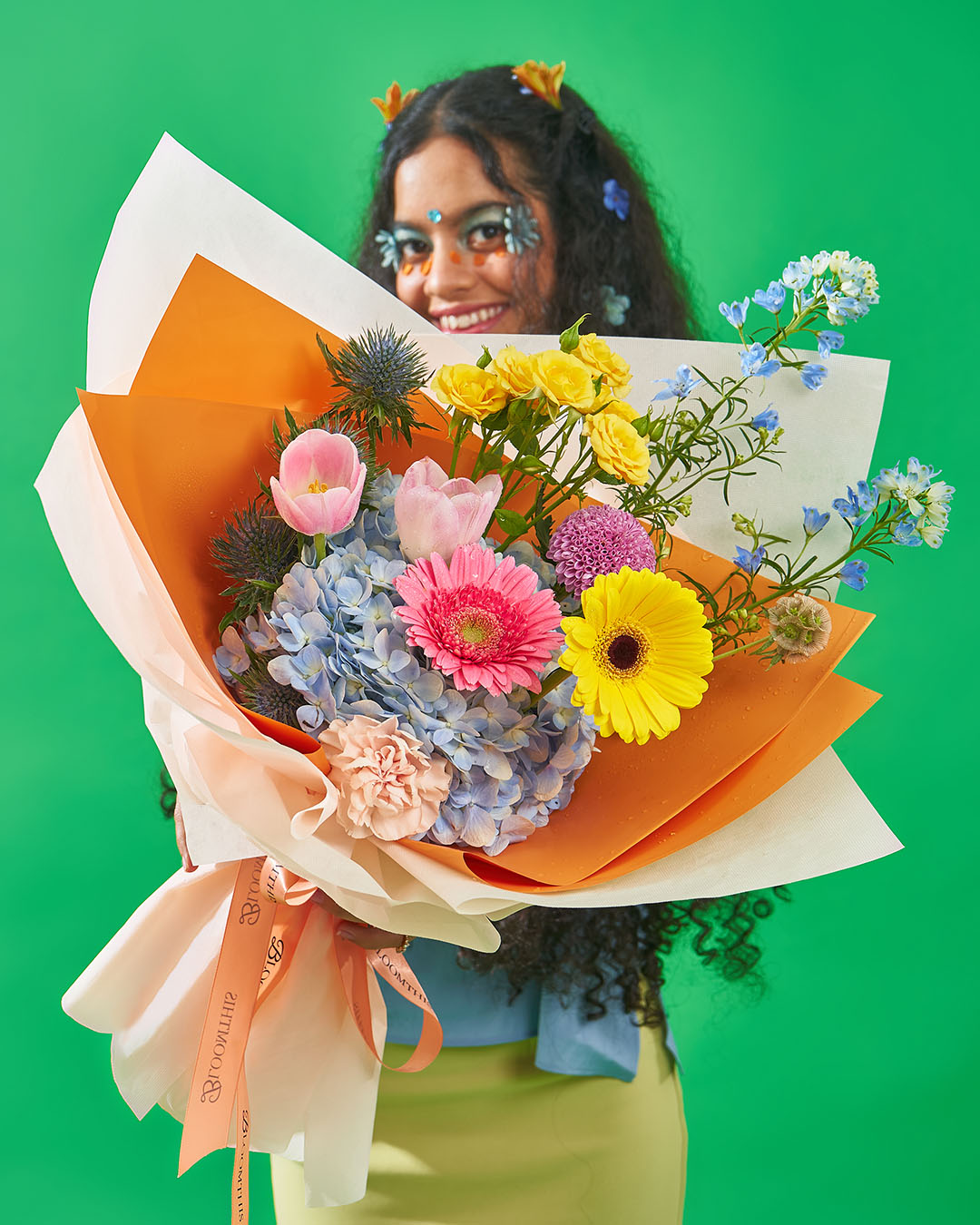 boujee blue hydrangea bouquet