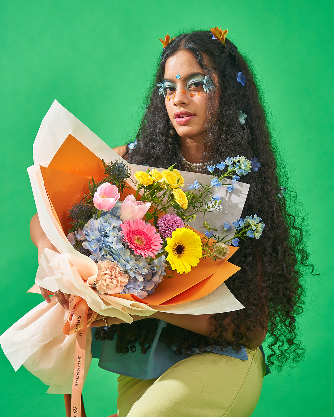 boujee blue hydrangea bouquet