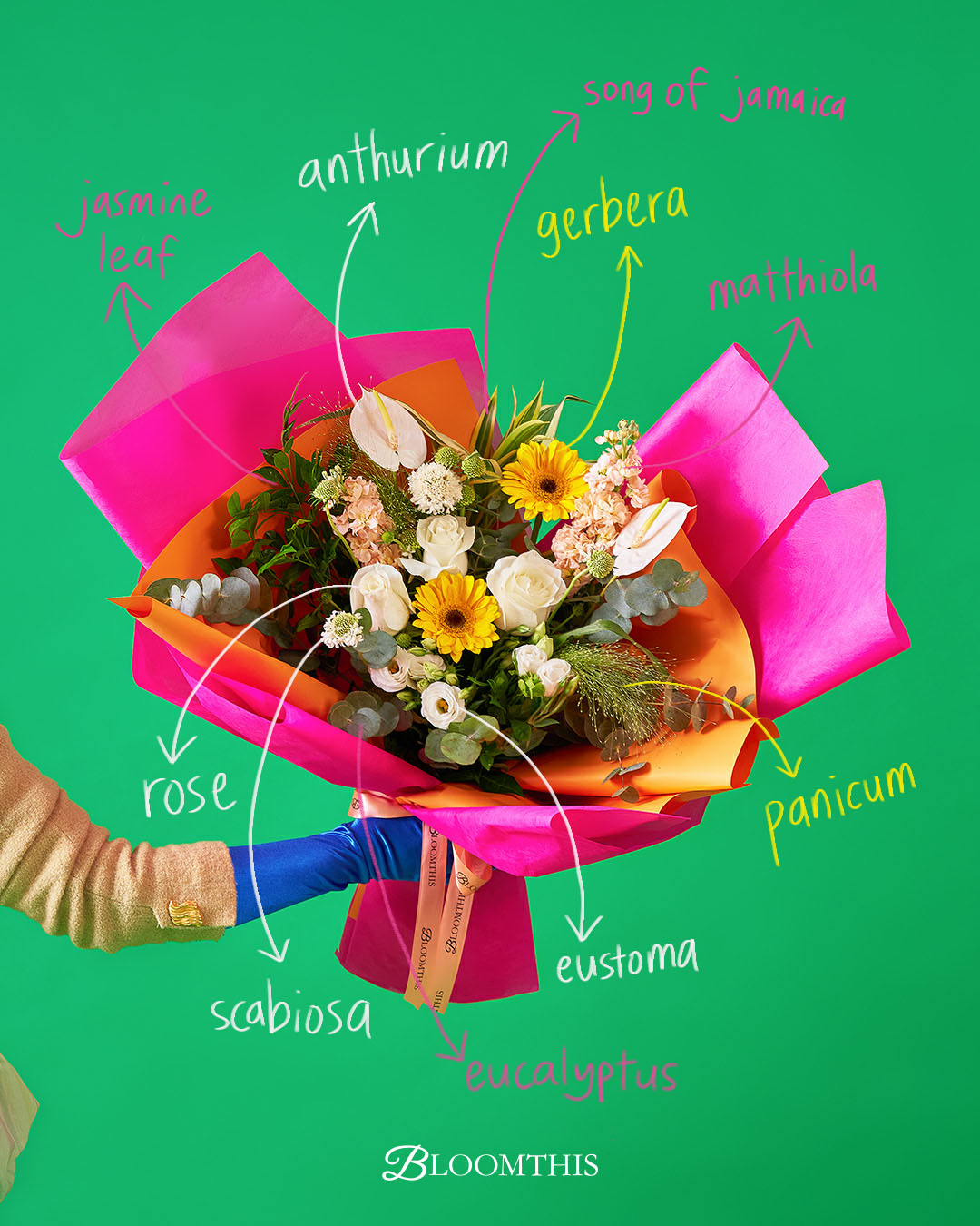 EXTRA white rose bouquet