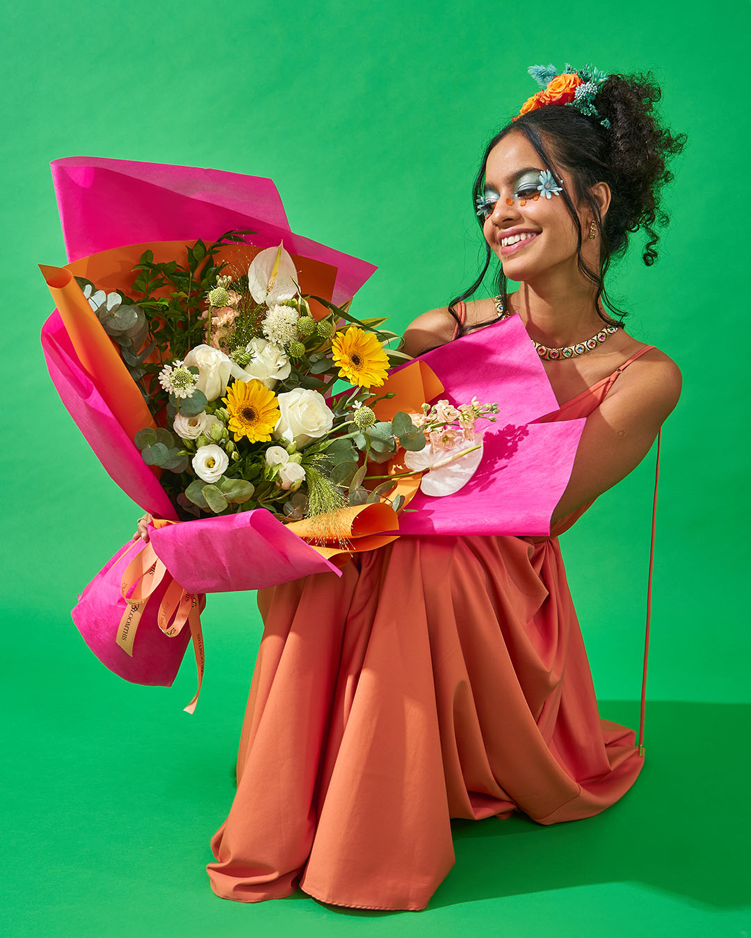 EXTRA white rose bouquet