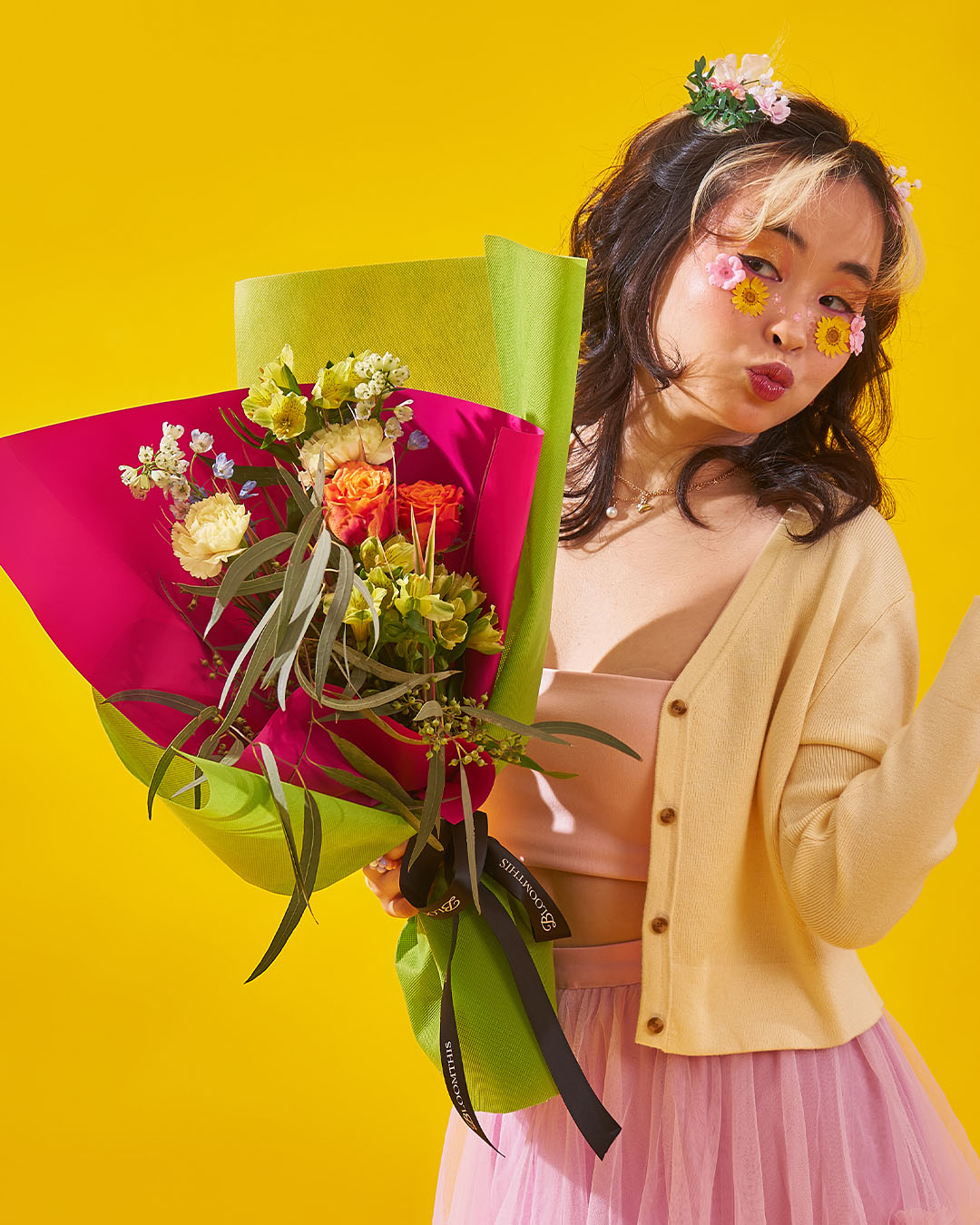 for the gram orange rose bouquet