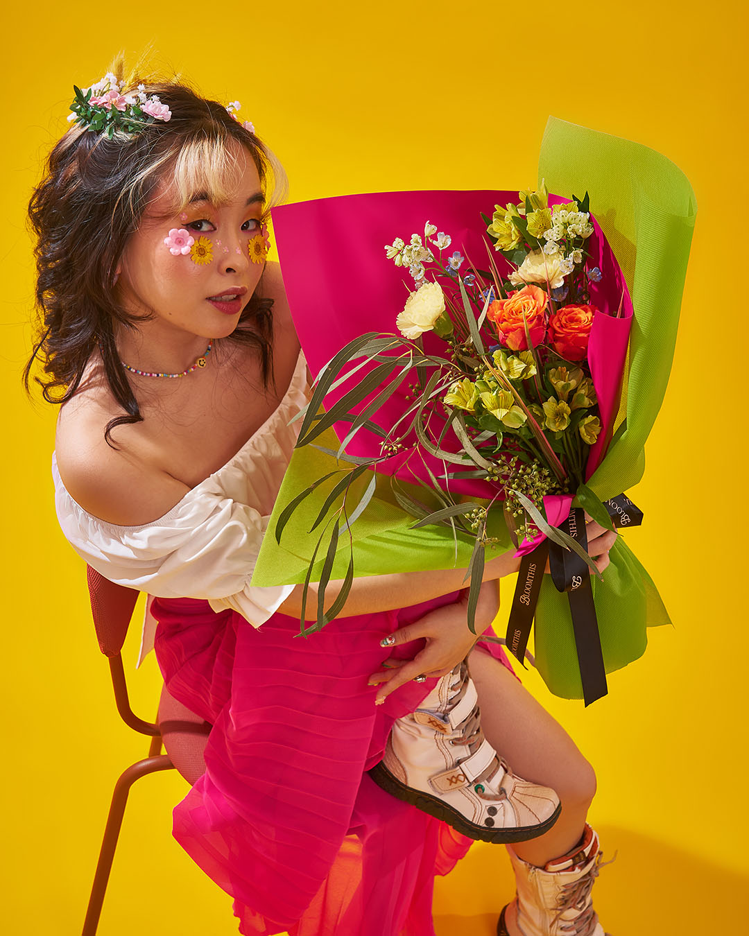 for the gram orange rose bouquet