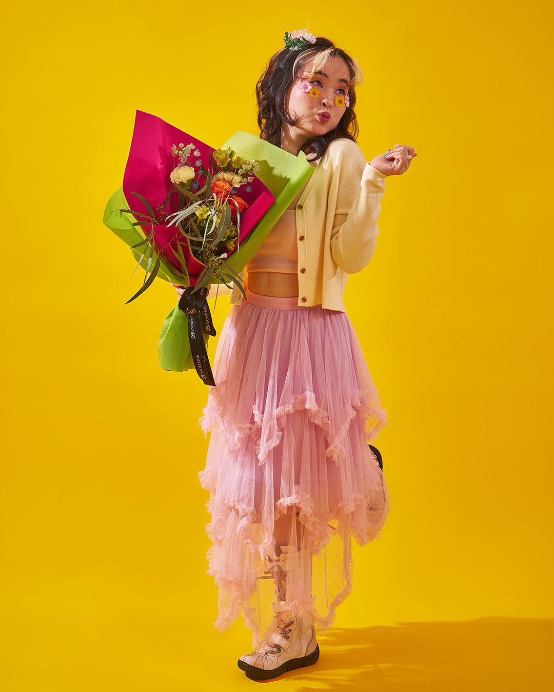 for the gram orange rose bouquet