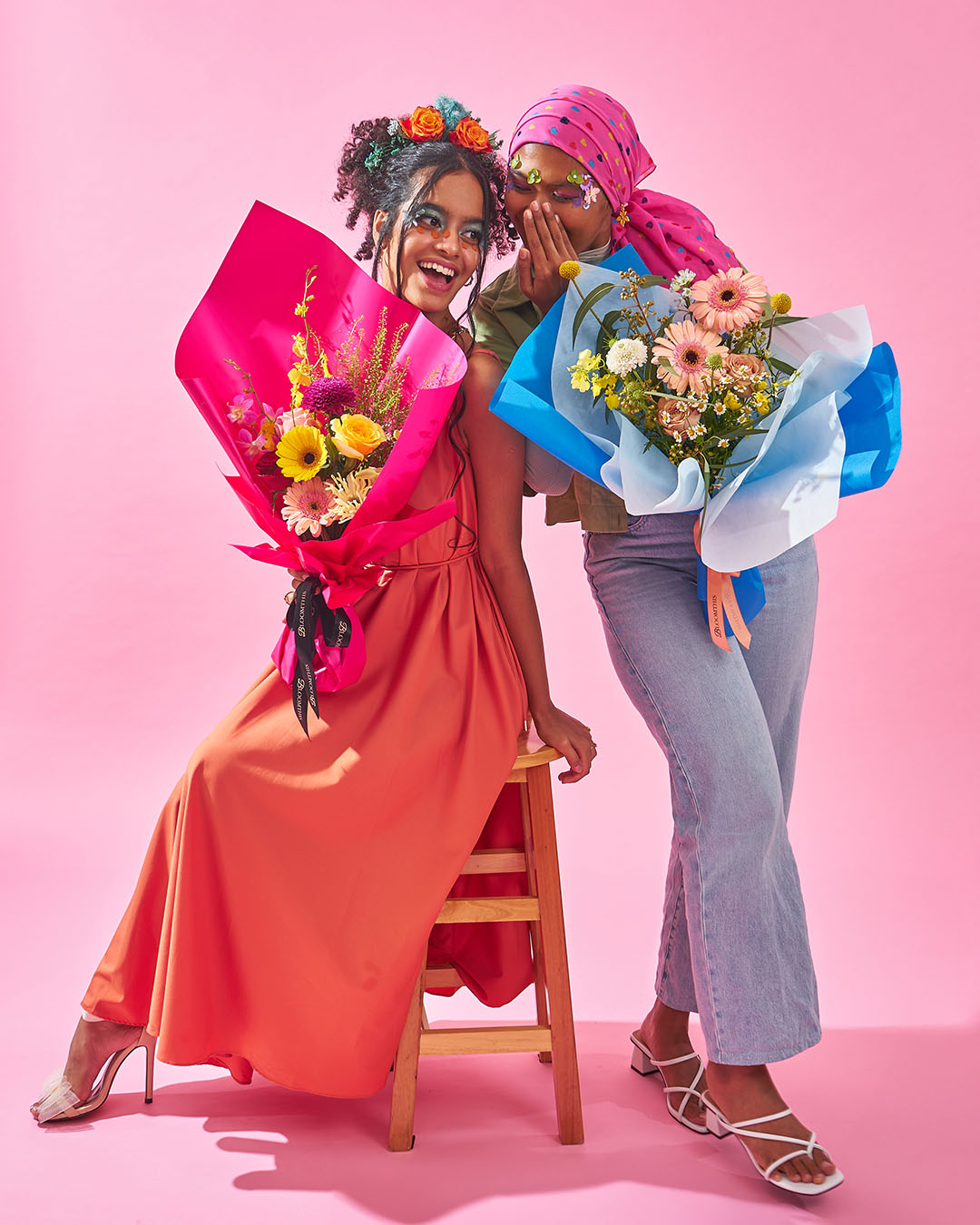 for the plot peach daisy bouquet