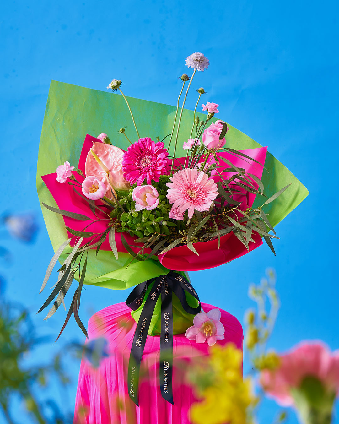 glow up pink tulip bouquet