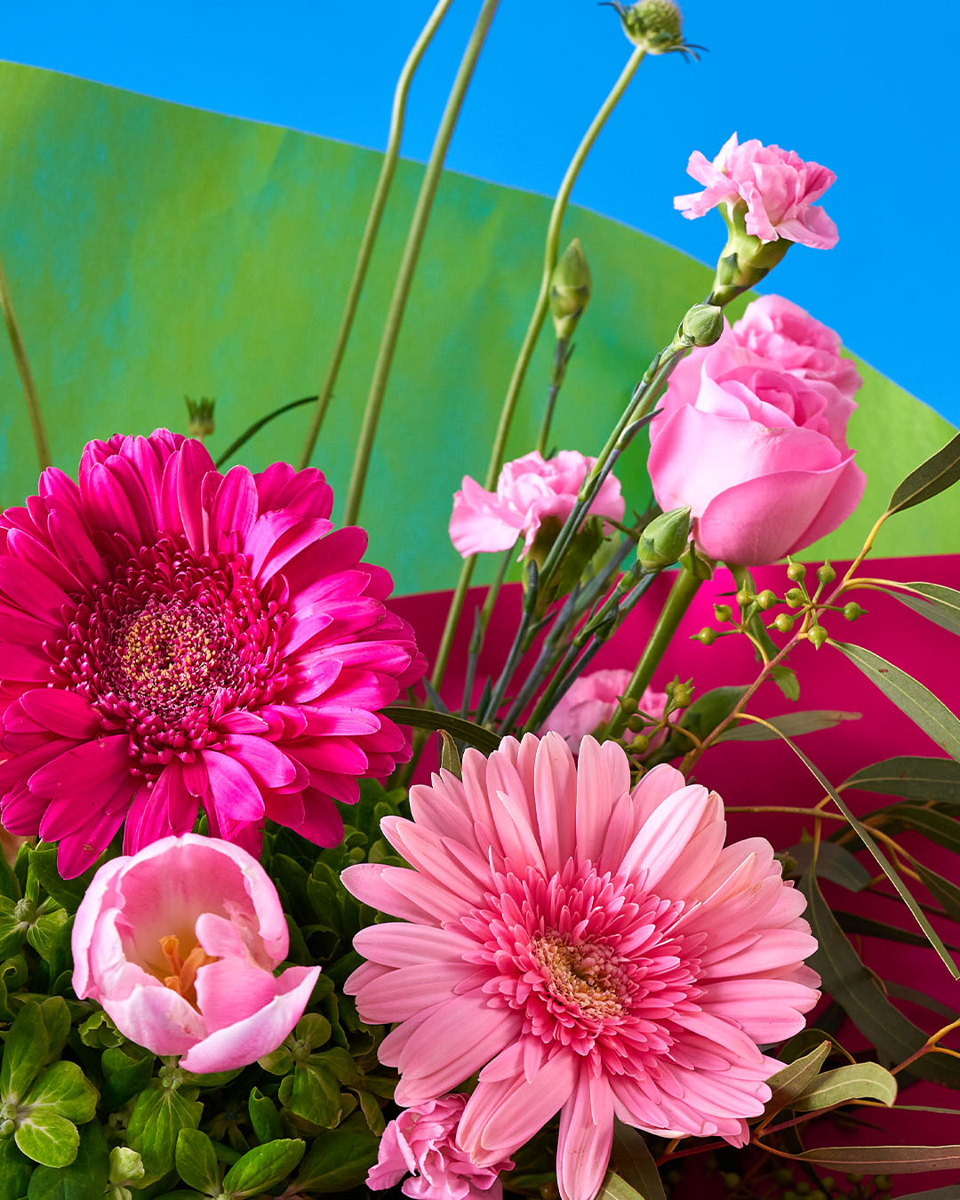 glow up pink tulip bouquet