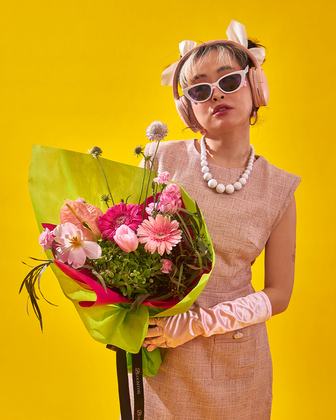 glow up pink tulip bouquet