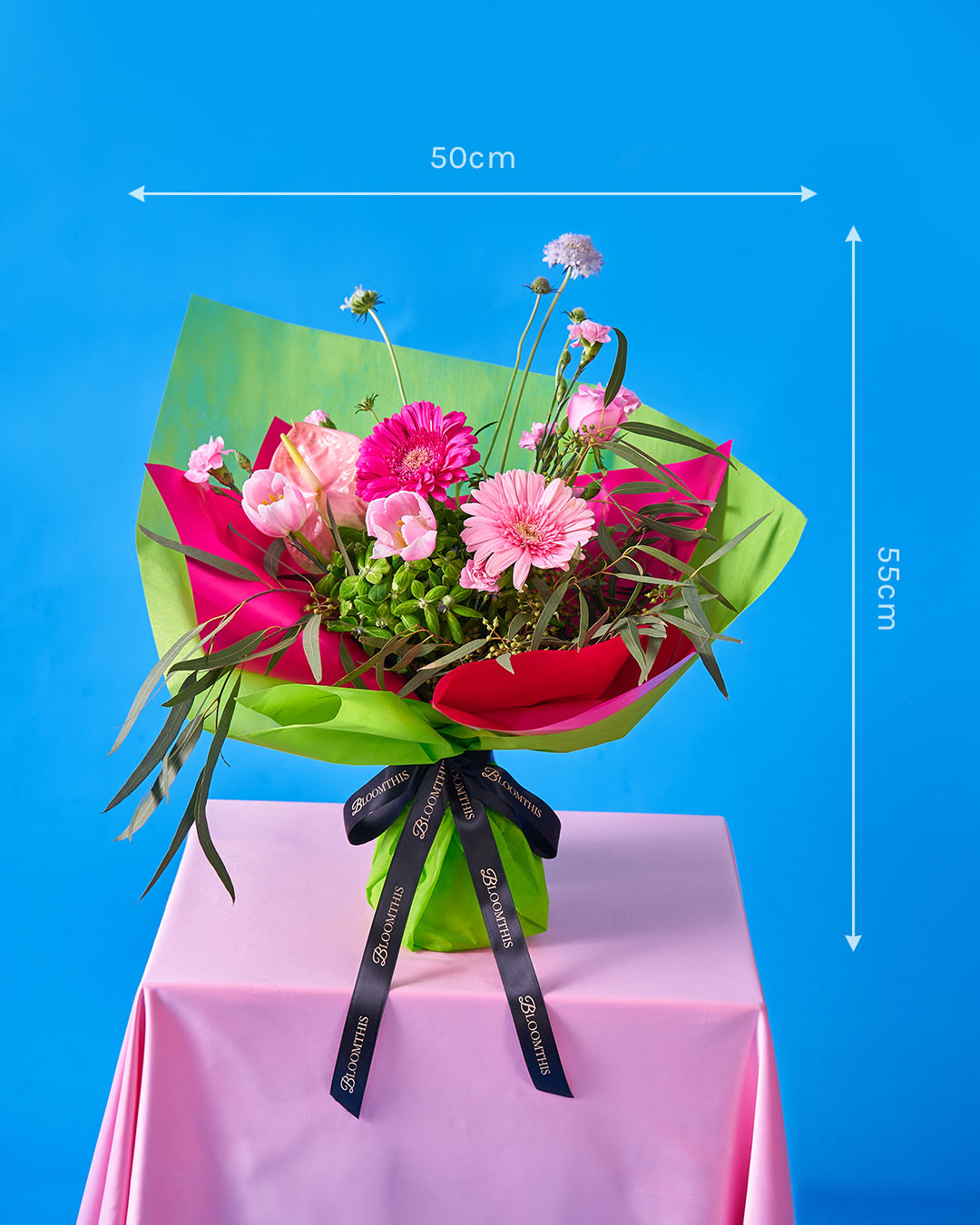 glow up pink tulip bouquet