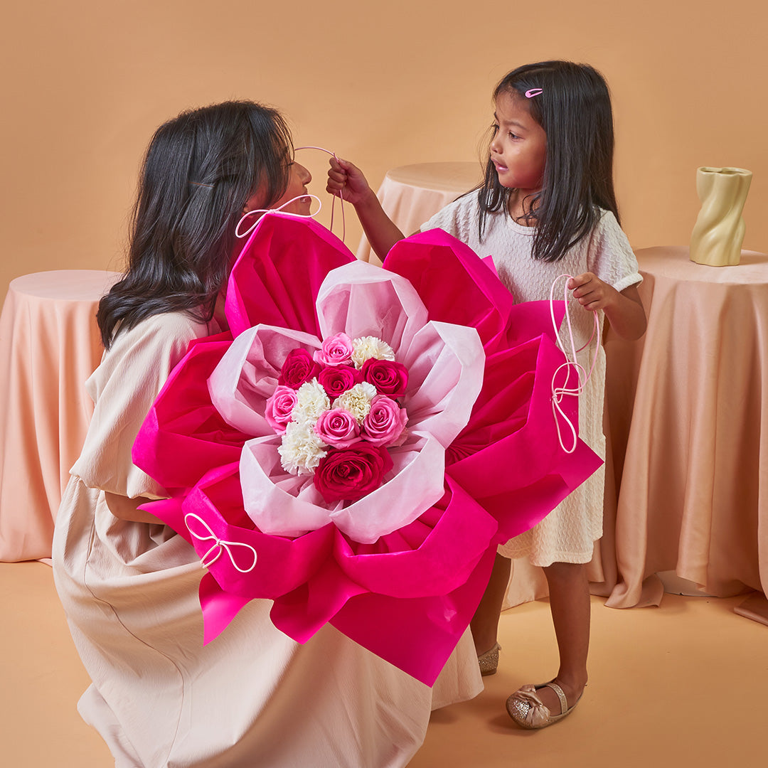 Imelda Cherry Pink Rose Petal Bouquet