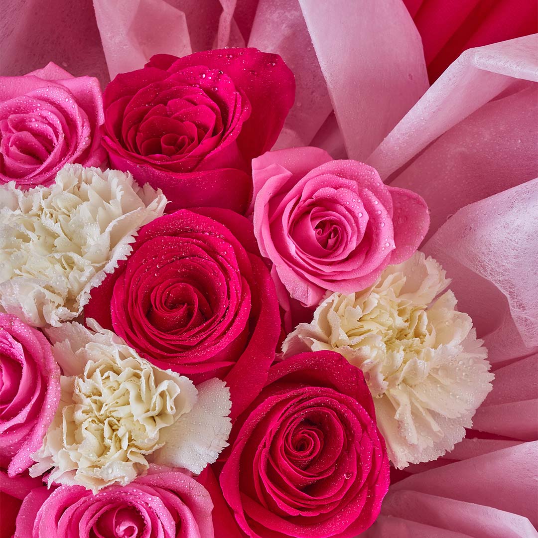 Imelda Cherry Pink Rose Petal Bouquet