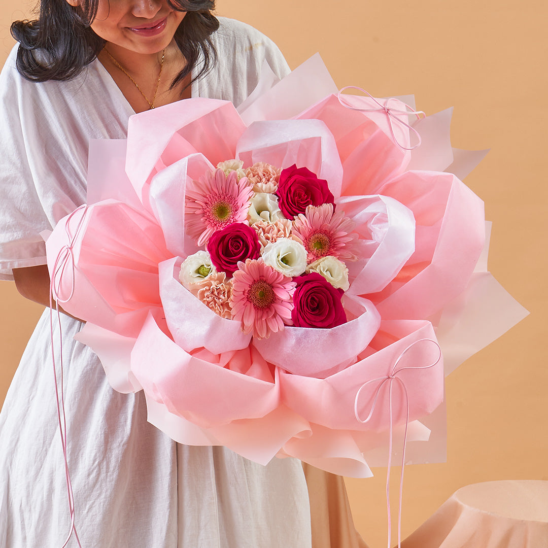 Imogen Pink Rose Petal Bouquet