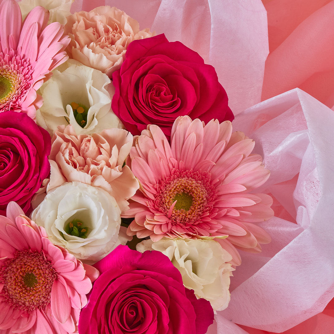 Imogen Pink Rose Petal Bouquet (MD)