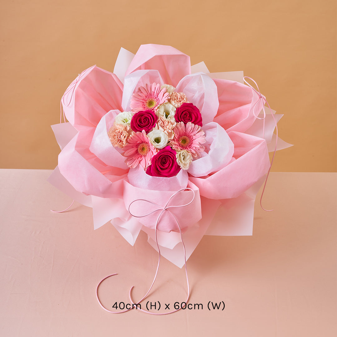 Imogen Pink Rose Petal Bouquet