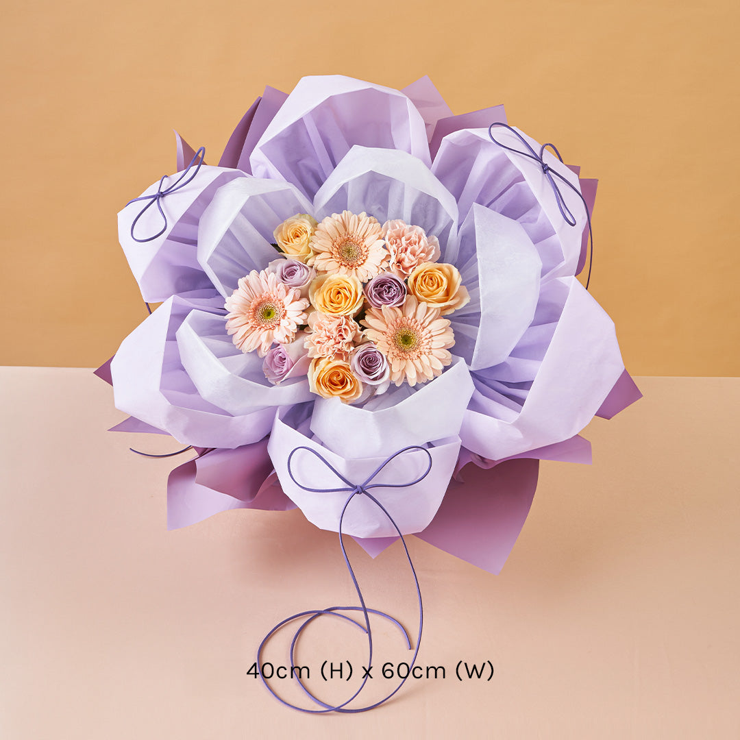 Ivonne Lilac Rose Petal Bouquet (MD)