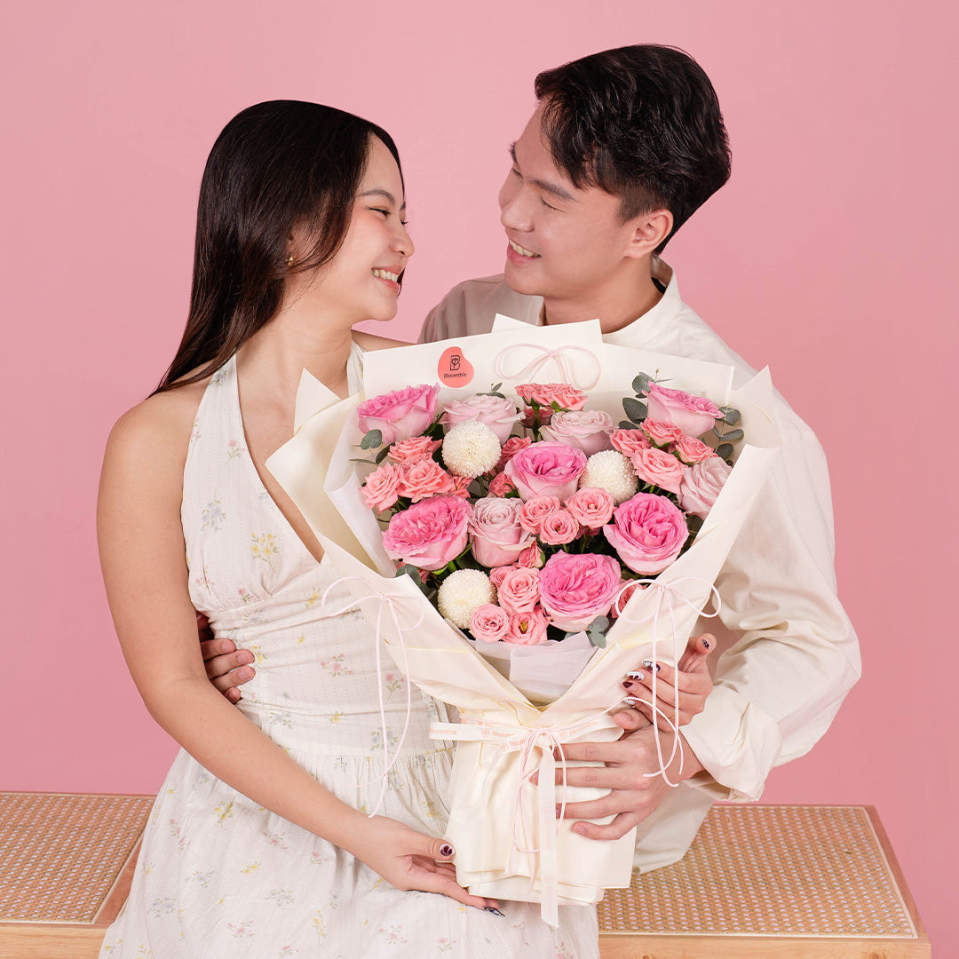 Lynette Pink Rose Bouquet