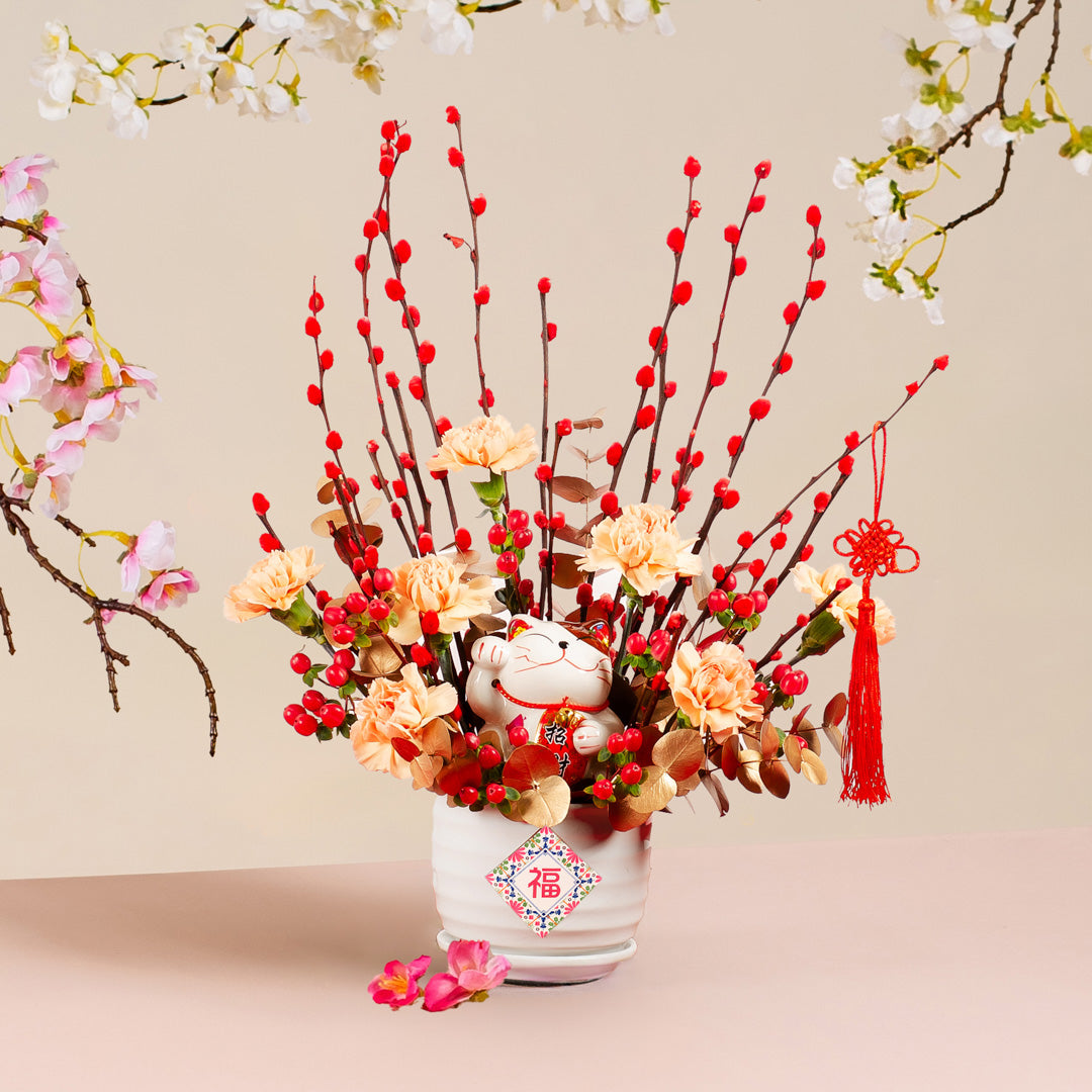 Lucky Chinese New Year Flowers in Pot