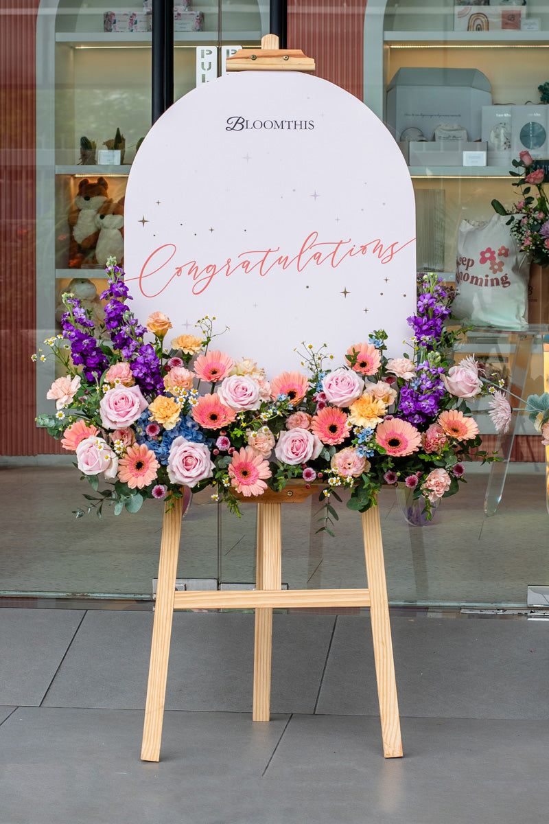 Amazing Peach Gerbera Grand Opening Flower Stand