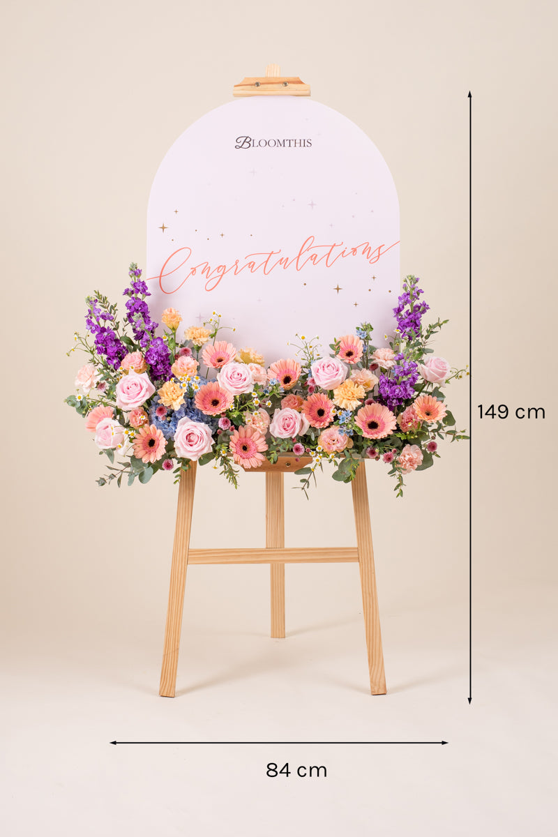 Amazing Peach Gerbera Grand Opening Flower Stand