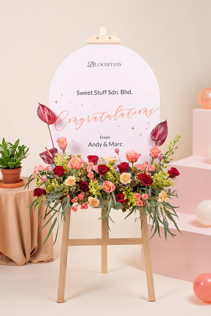Astounding Red Anthurium Grand Opening Flower Stand