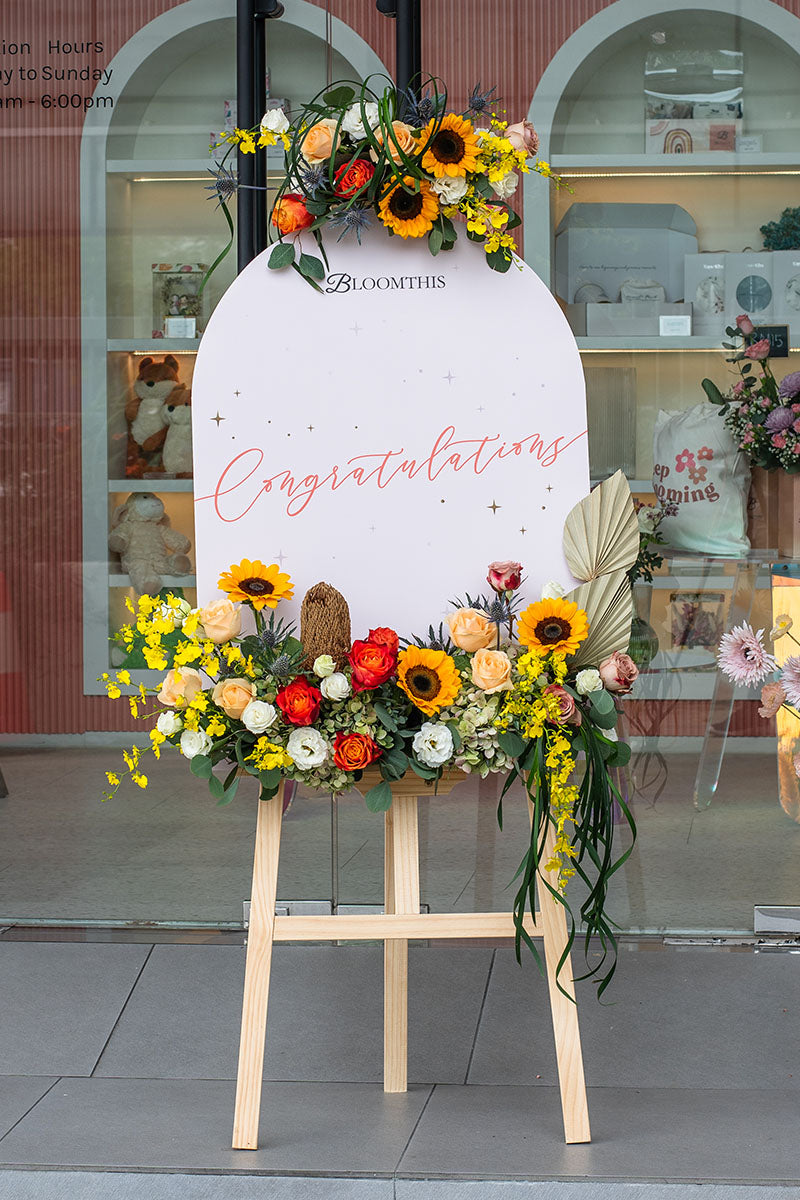 Magnificent Yellow Sunflower Grand Opening Flower Stand