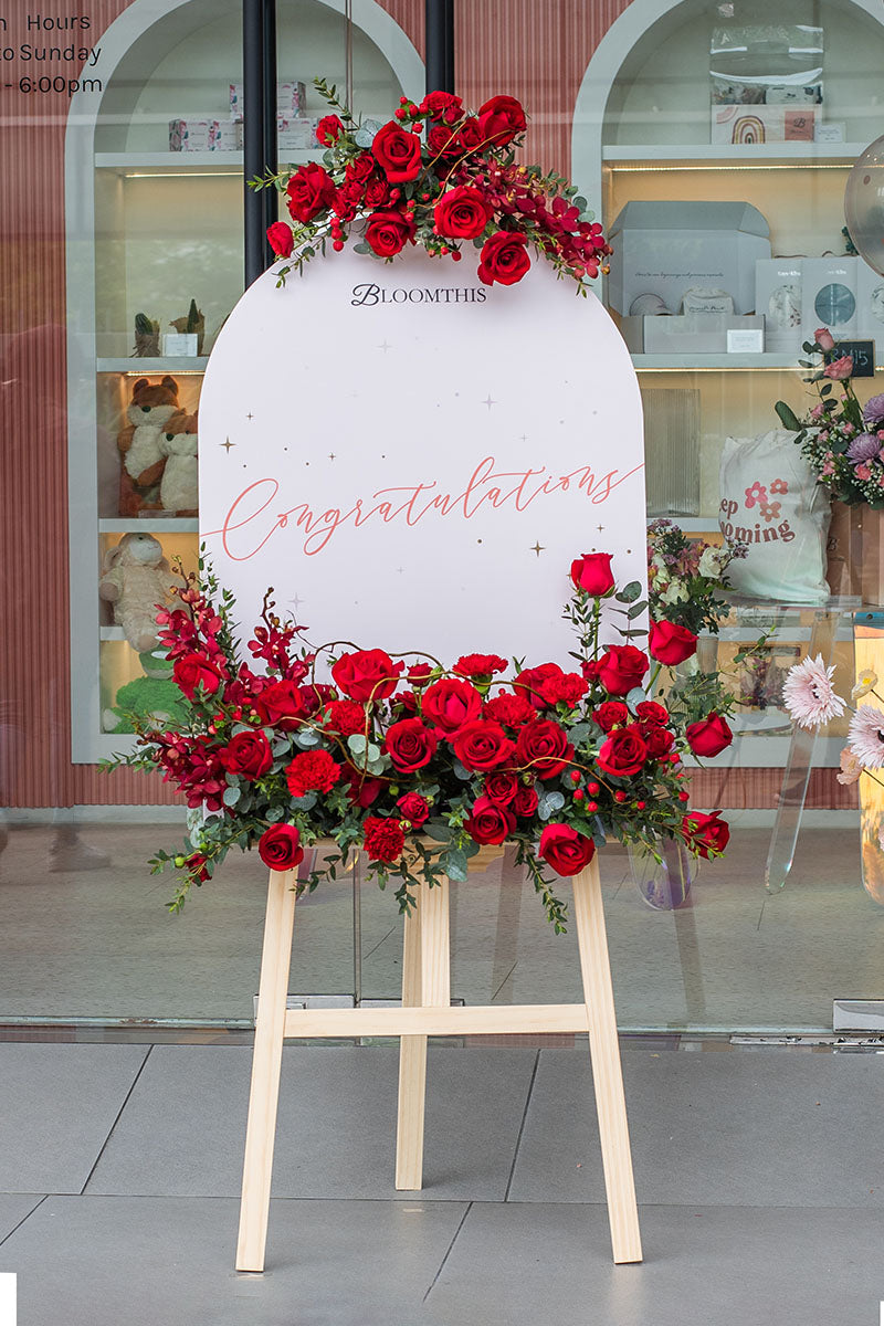 Marvellous Red Orchid Grand Opening Flower Stand