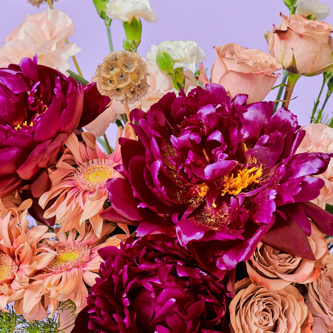 Adalynn Burgundy Peony Flower Box