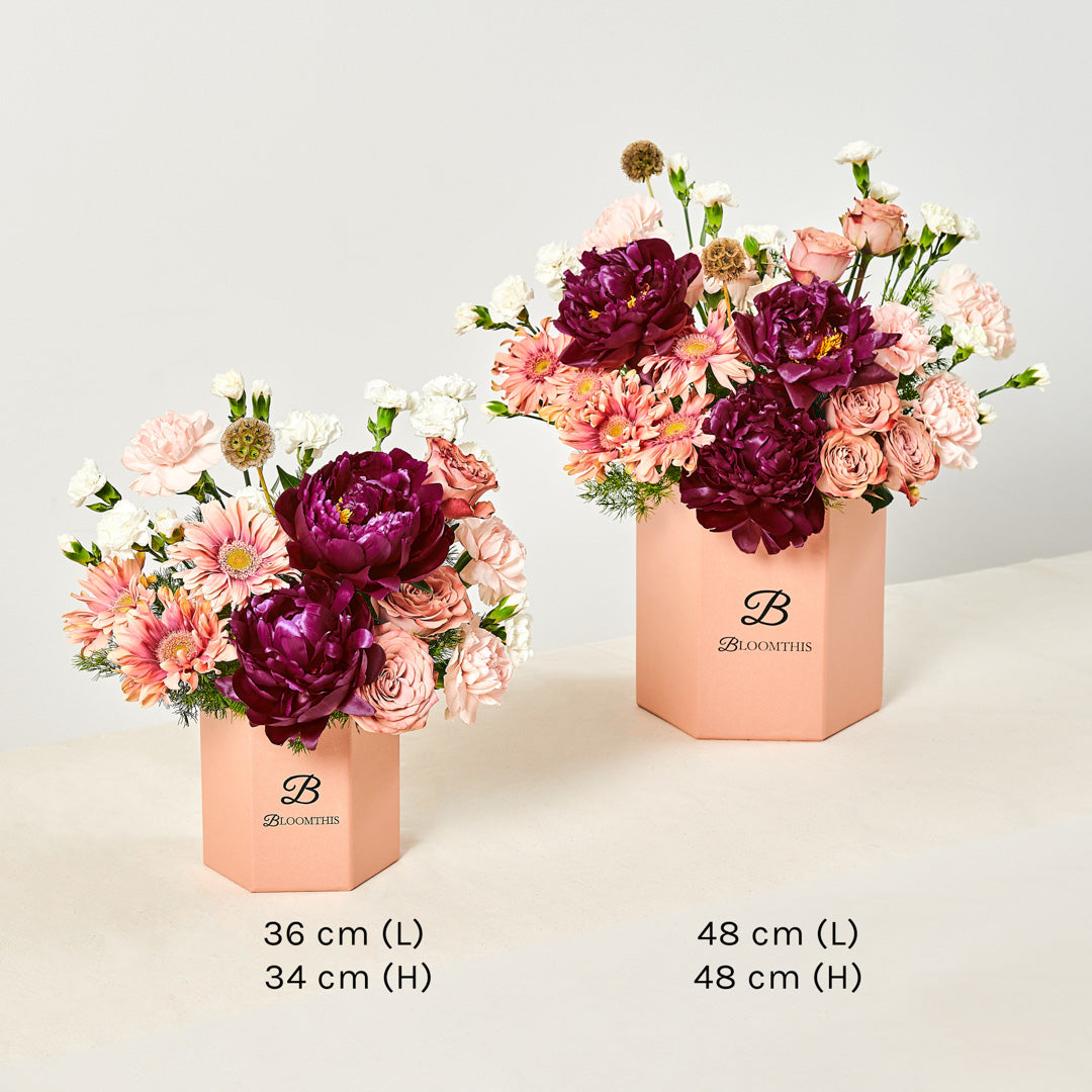 Adalynn Burgundy Peony Flower Box