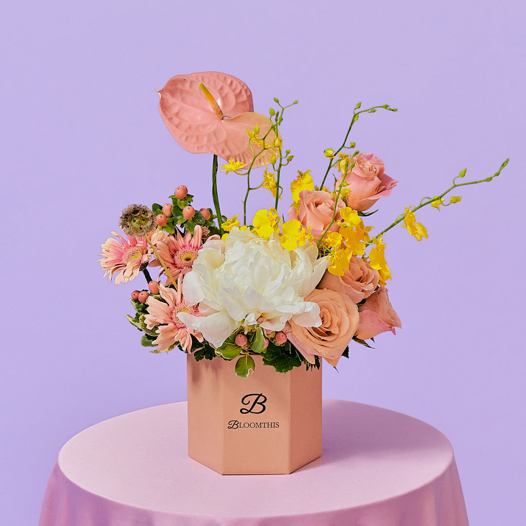 Adelaide White Peony Flower Box