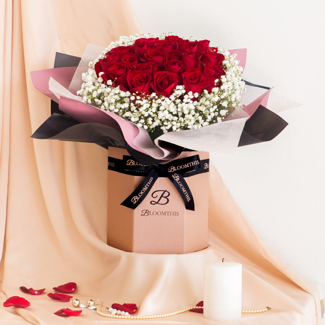 Aphrodite Red Rose Flower Box