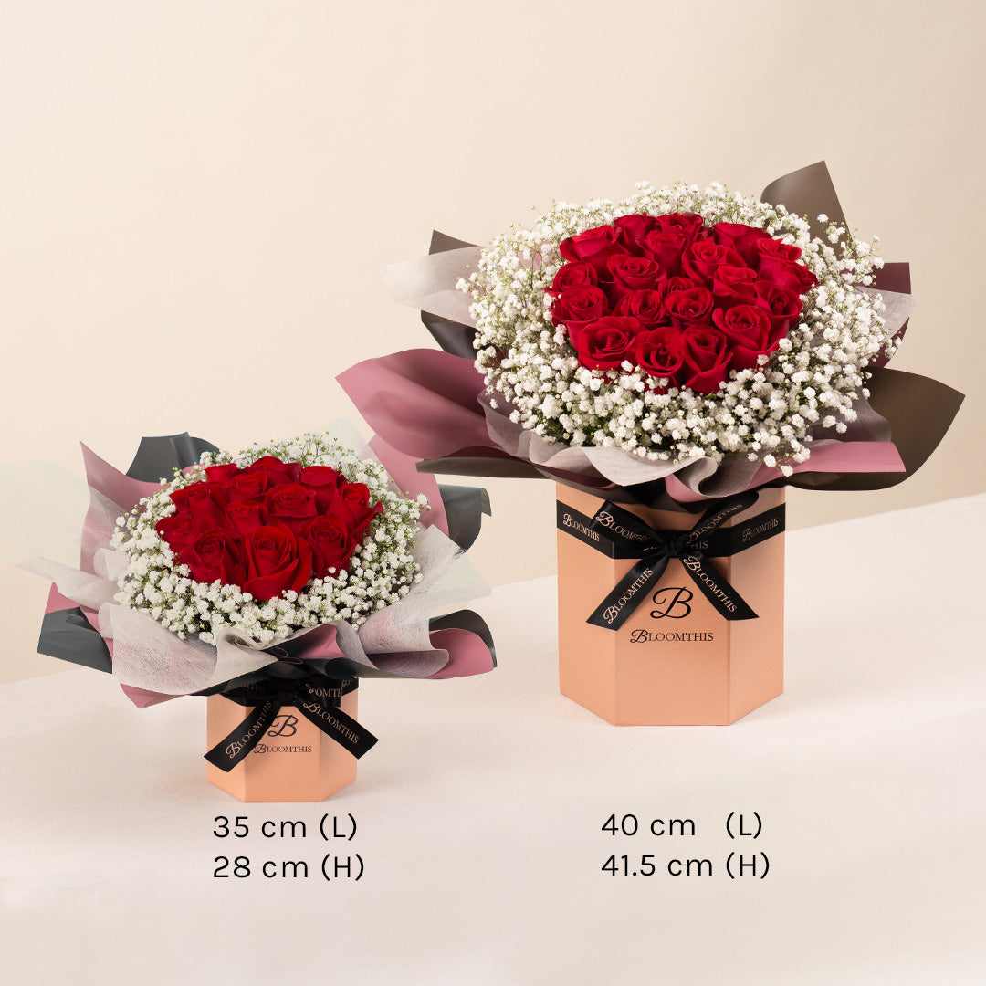 Aphrodite Red Rose Flower Box