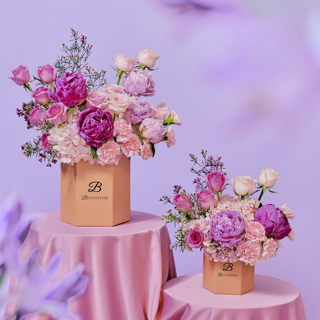 Aubrey Pink Peony Flower Box