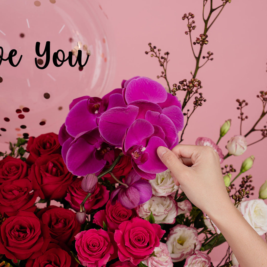 Enchant Amani Phalaenopsis & Rose Flower Box
