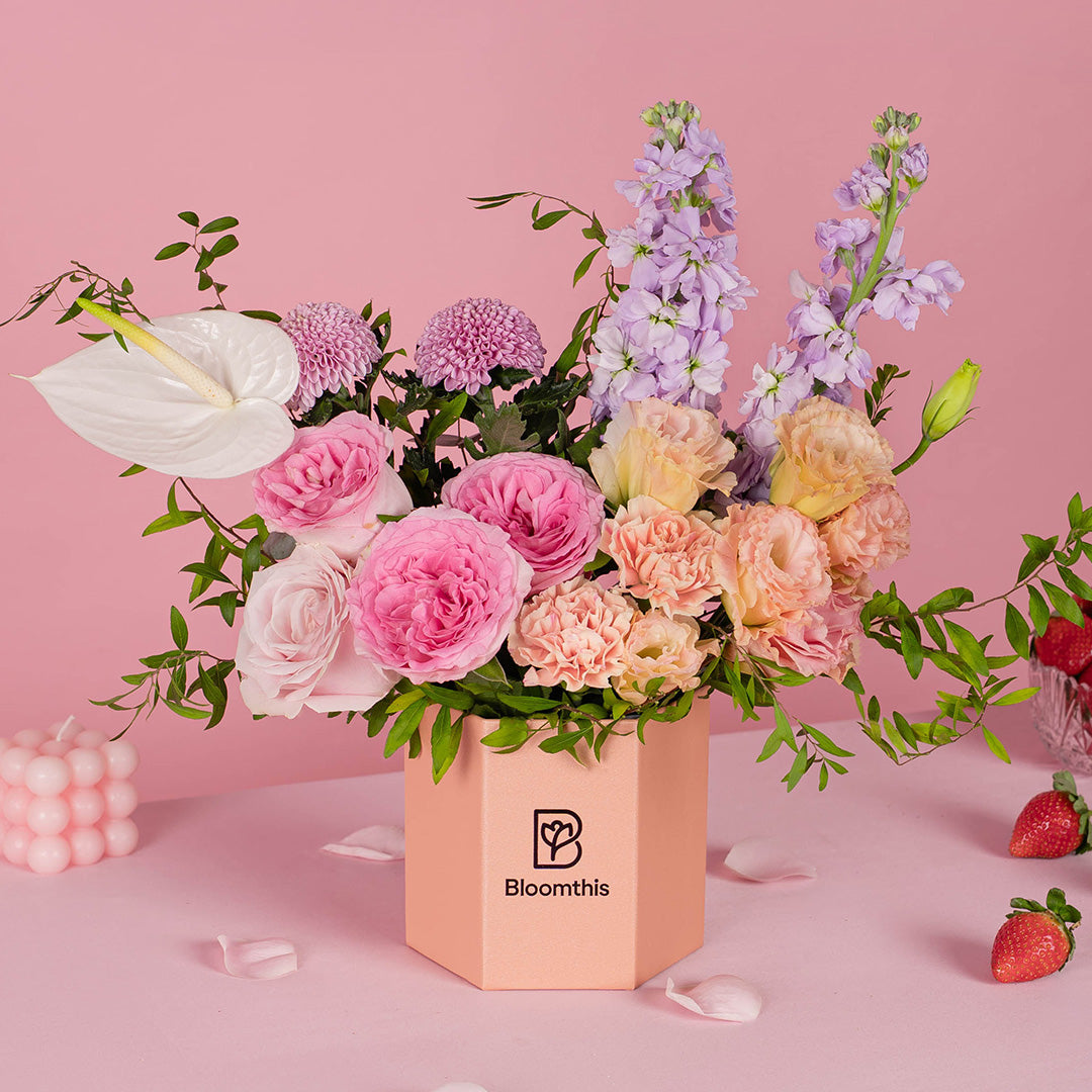 Haruka Pink Rose Flower Box