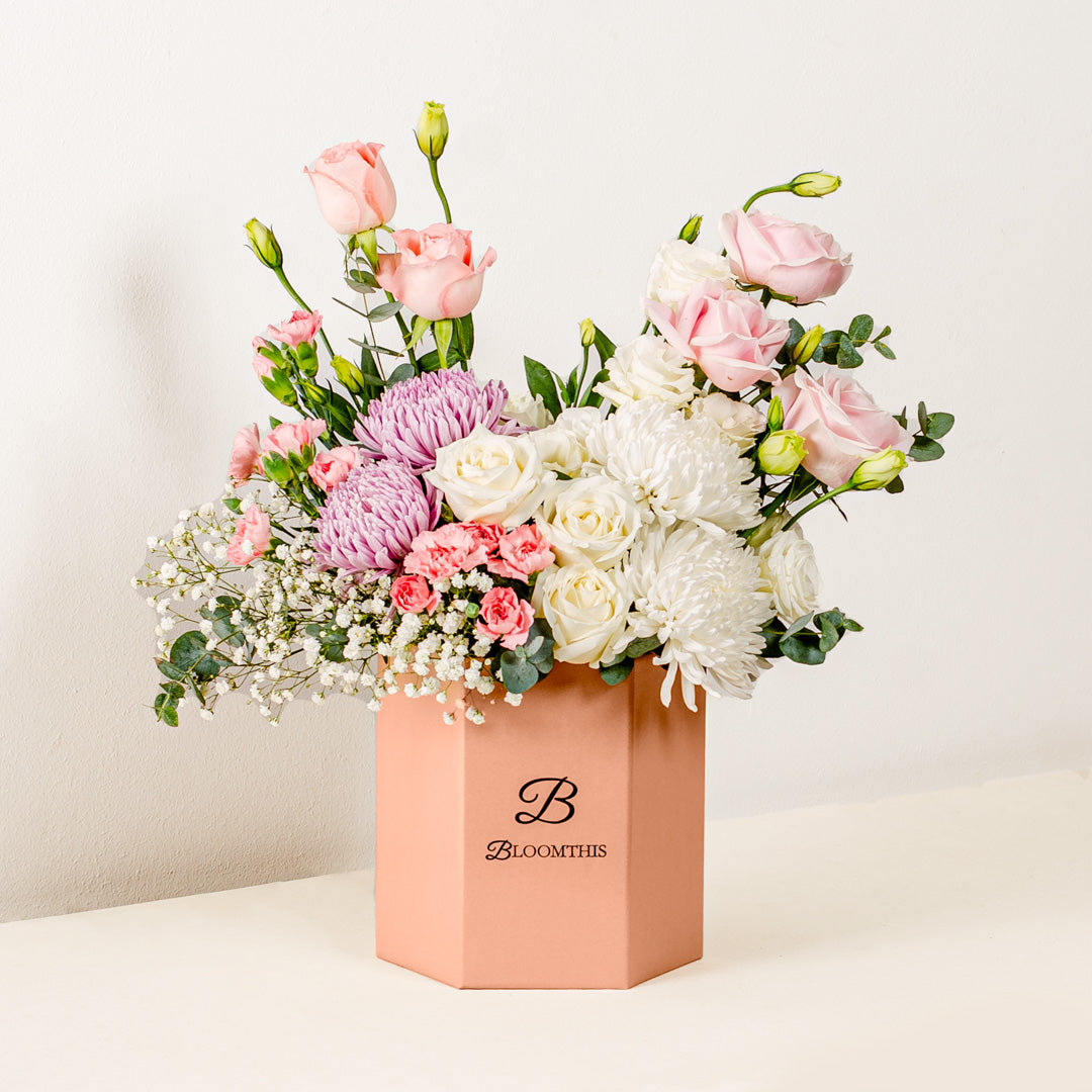 Joanne Rose & Chrysanthemum Flower Box