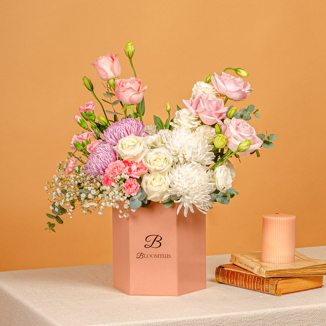 Joanne Rose & Chrysanthemum Flower Box