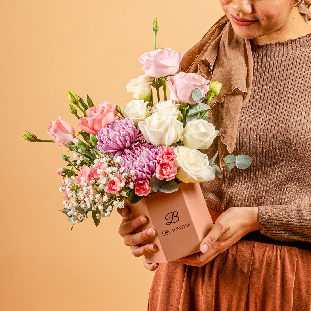 Joanne Rose & Chrysanthemum Flower Box