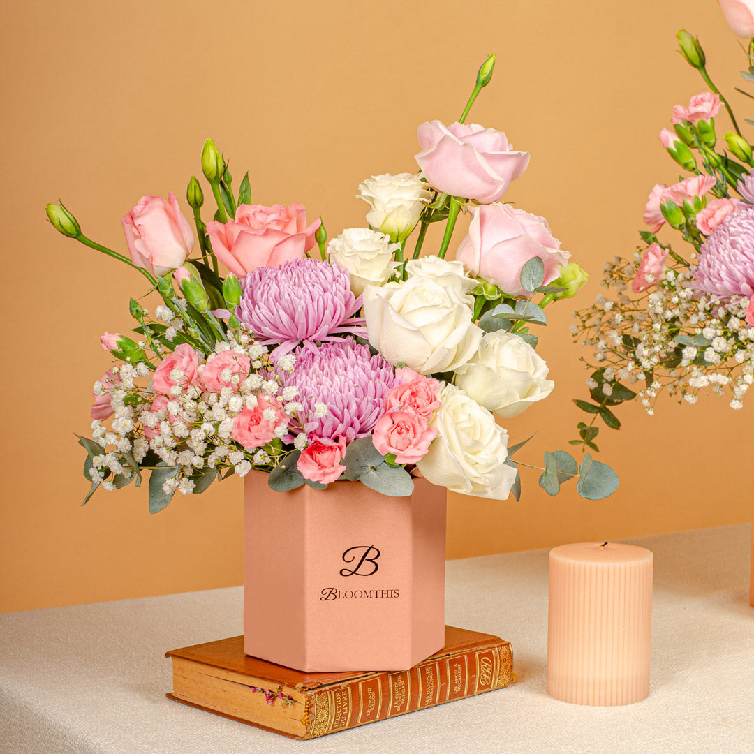 Joanne Rose & Chrysanthemum Flower Box