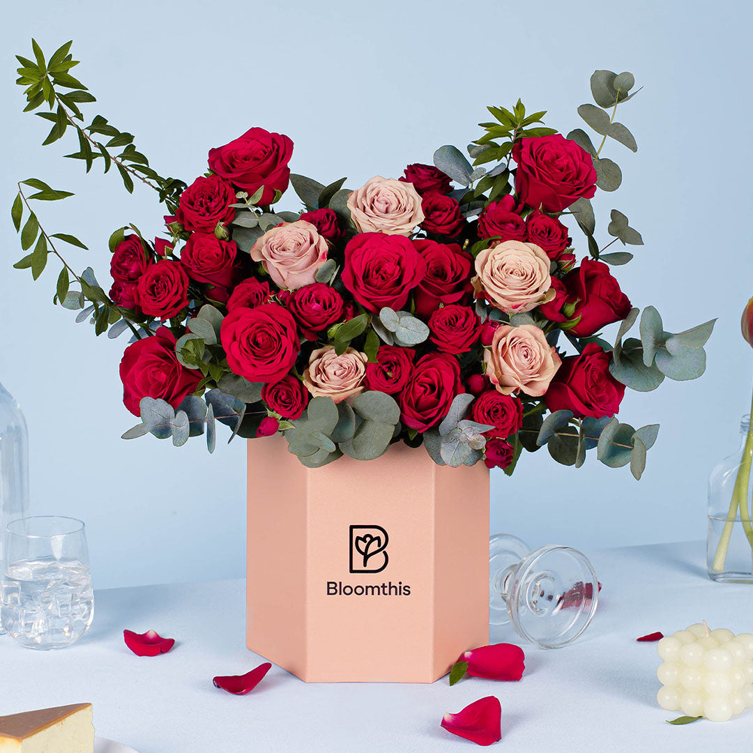 Lauren Red Rose Flower Box