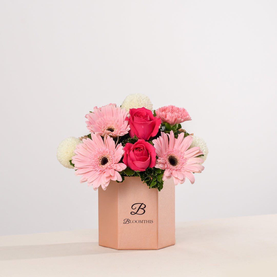 Marilyn Gerbera & Rose Flower Box